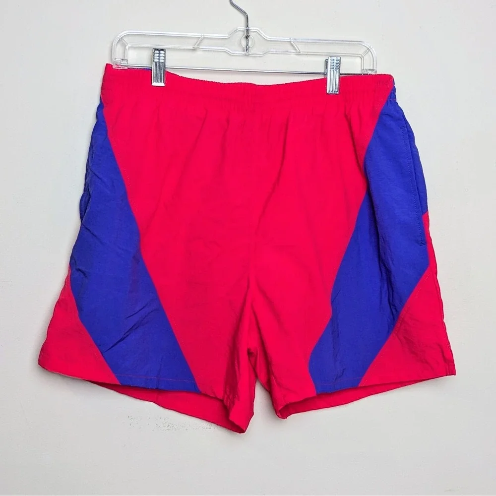 VTG 417 Van Heusen Sportswear Neon Colorblock 80s Large Swim Trunks Shorts NWT